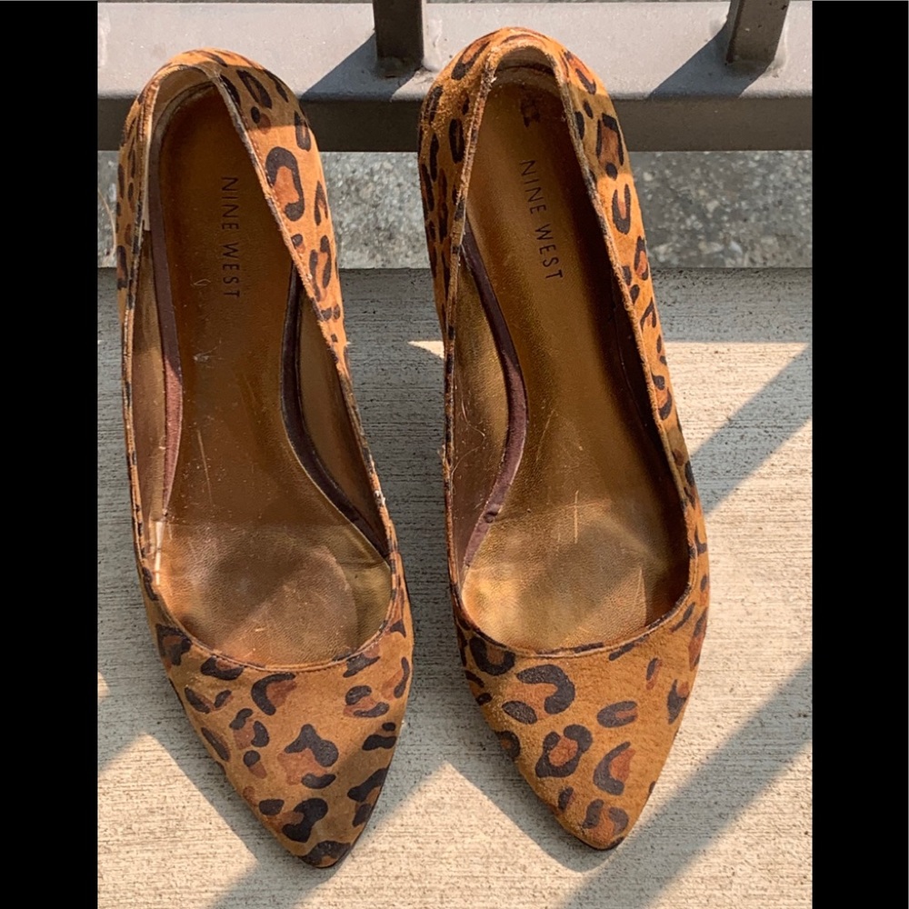 Nine West leopard print flats 8M